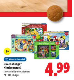  3 ravensburger puzzle 4 5 kinderpuzzel stukjes 