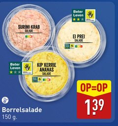  salade 150 surimi krab beter leven dieren bescherming ei prei kip kerrie ananas borrelsalade 