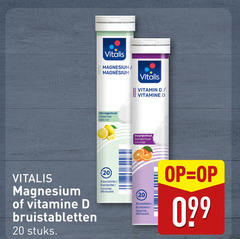  vitamines 20 vitalis magnesium citroensmaak gout citron vitamin vitamine sinaasappelsmaak orange bruistabletten stuks 