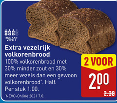  brood 2 30 100 200 2021 rijk vezels vezelrijk volkorenbrood minder zout stuk online 