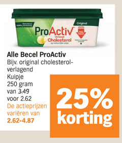  becel margarine 25 100 250 palmolive plantaardig pro-activ verlaagt cholesterol natuurlijke wijze original kuipje varieeren bewezen 