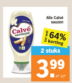  calve snacksaus mayonaise 2 64 sauzen stuks 3.99 