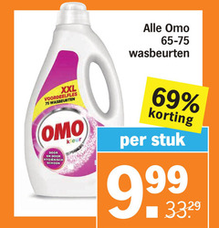 omo wasmiddel 69 65-75 wasbeurten xxl hygienisch schoon kleur stuk 