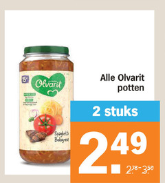  olvarit babyvoeding 2 spaghetti bolognese potten stuks 