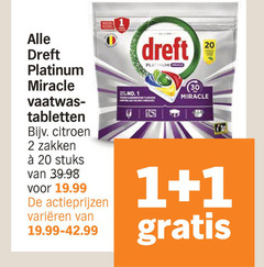  dreft vaatwasmiddel 1 2 20 30 platinum miracle cracle vaatwas tabletten citroen zakken stuks varieeren les taches 