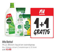  1 2 maxi pack dettol hygiene parfaite nettoie residus 10x cleaning power brown liquid wondspray doekjes citroen stuks 