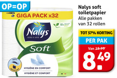  nalys toiletpapier 32 80 giga pack inspired by nature soft resistant comfort pakken rollen pak 
