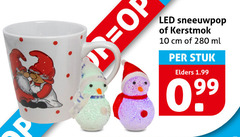  10 led sneeuwpop kerstmokken cm ml stuk elders 
