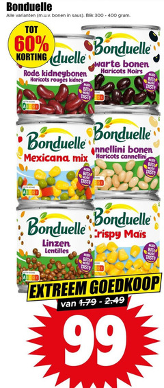  bonduelle groenteconserven 60 99 bonen saus blik rode kidneybonen haricots rouges kidney nutri score bite taste core noirs mexicana mix linzen lentilles crispy extreem 