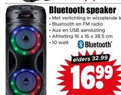  10 16 bluetooth speaker verlichting wisselende fm radio aux usb aansluiting cm watt elders 