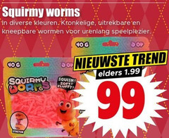  99 kleuren kronkelige uitrekbare wormen urenlang speelplezier works dop sop trend elders stretch 