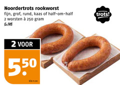  2 250 noordertrots rookworst fijn grof rund kaas worsten kilo noorder trots 