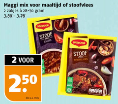  2 250 maggi mix maaltijd stoofvlees zakjes 28-70 kilo v.a. stoof dermolin 