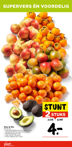  1 2 750 supervers mix avocado ready to schaal stuks mango mandarijnen kilo kaki elstar appels tas 5 