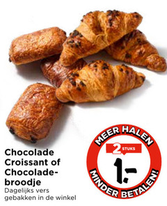  chocolade croissant broodje dagelijks vers gebakken stuks minder 