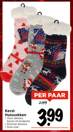  40 kerst huissokken dames heren kinderen dessins one size paar 3.99 