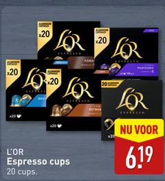  douwe egberts l or koffiecups 8 20 aluminium capsules espresso forza intensity lungo ge profondo cups 