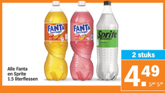  sprite fanta frisdrank 2 literflessen zero sugar orange lime stuks 