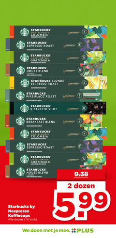  starbucks koffiecups 2 5 7 8 10 11 single origin colombia roasted ground coffee capsules nespresso espresso roast guatemala by house blend lungo blonde pike ristretto shot tens breakfast ge dozen stuks 5.99 doen 