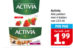  danone activia vruchtenyoghurt 4 exclusieve yoghurtculturen x4 aardbei live yoghurt cultures vezels muesli pakken bakjes ml pak 