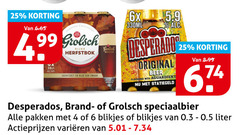  brand grolsch desperados speciaalbieren 4 6 25 99 rijke herfstbok zachtzoet rijk 6x 330ml desperado original beer flavoured with speciaalbier pakken blikjes liter varieeren 