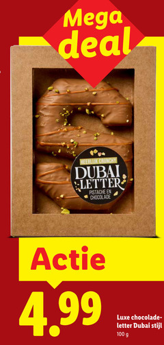 100 mega deal crunchy dubai letter pistache chocolade luxe stijl 