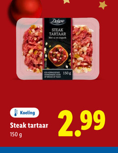  150 steak tartaar ui augurk verwenner brood toast koeling 