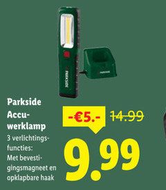  3 parkside accu werklamp verlichtingssnoer functies bevestiging opklapbare haak 5. 