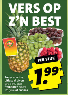  500 vers best rode witte pitloze druiven schaal frambozen ananas stuk 