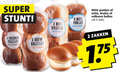  2 6 super volkoren bolletjes vers b brune witte puntjes bruine bollen zak stuks zakken 