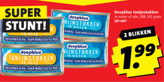  2 super olie tina chunks oil thon morceaux deepblue tonijnstukken tuna water brine naturel blik blikken 