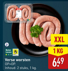 1 2 verse worst 00 xxl beter leven dieren bescherming worsten inhoud stuks 