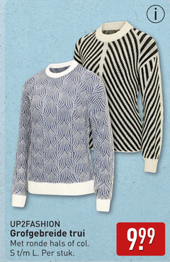  grofgebreide trui ronde hals stuk 