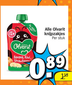  12 olvarit added sugar knijpzakjes stuk banana kiwi strawberry 