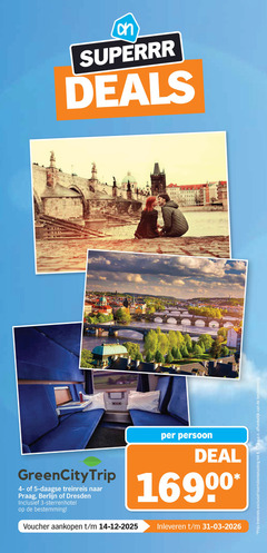  3 5 6 treinreis praag berlijn dresden sterrenhotel bestemming voucher persoon deal inleveren deals toeristenbelasting afhankelijk 