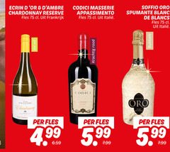  witte wijn rode rose ecrin chardonnay reserve fles frankrijk codici appassimento spumante blanc blancs rood coffee bubbels puglia 5.99 