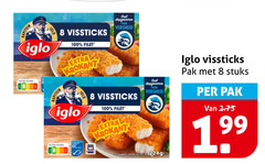  8 100 iglo vissticks filet krokant diepgevroren versheid pak stuks 