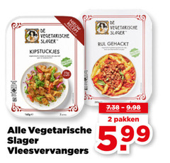  2 vegetarische slager kipstuckjes recept vleesvervangers rul gehackt pakken 5 99 