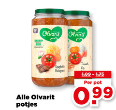 klik op dit plaatje voor een vergroting en voor vergelijkbare aanbiedingen gerelateerd aan
olvarit potjes spaghetti bolognese tomaat kip pot olvarit potjes spaghetti bolognese tomaat kip pot