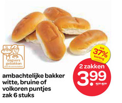  2 6 gebakken warme bakker ambachtelijke witte bruine volkoren puntjes zak stuks zakken 