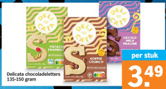  reservoir framboos witte chocola delicata chocoladeletters 135-150 koffie crunch chocolade gevuld melk praline stuk 