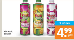  2 raak sirop fruits siropen frambozen framboise multivruchten multifruits framboos zero sugar stuks 4 99 