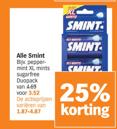  smint kauwgom 25 50 xl mints pepper mint sugarfree varieeren 