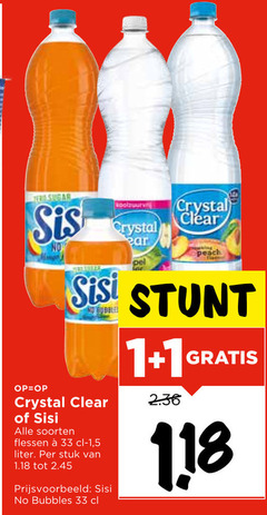  1 33 sugar sis crystal clear peach sisi soorten flessen 5 liter stuk bubbles 