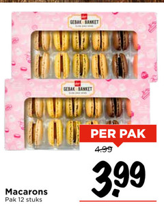  12 gebak banket macarons pak stuks 3.99 