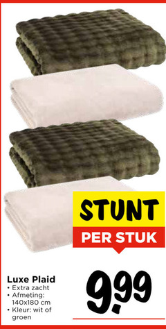  stuk luxe plaid zacht cm kleur wit groen 