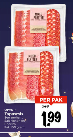 100 mixed platter serranoham chorizo pak 