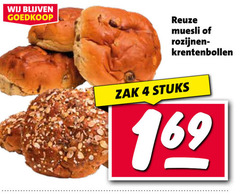  4 muesli rozijnen krentenbollen zak stuks 