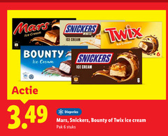  6 mars ice cream bounty snickers white twix diepvries pak stuks 