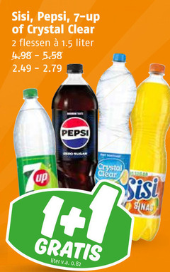  1 2 7 sisi pepsi up crystal clear flessen liter v.a. sinas 